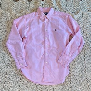 Ralph Lauren boys 12 pink button down dress shirt